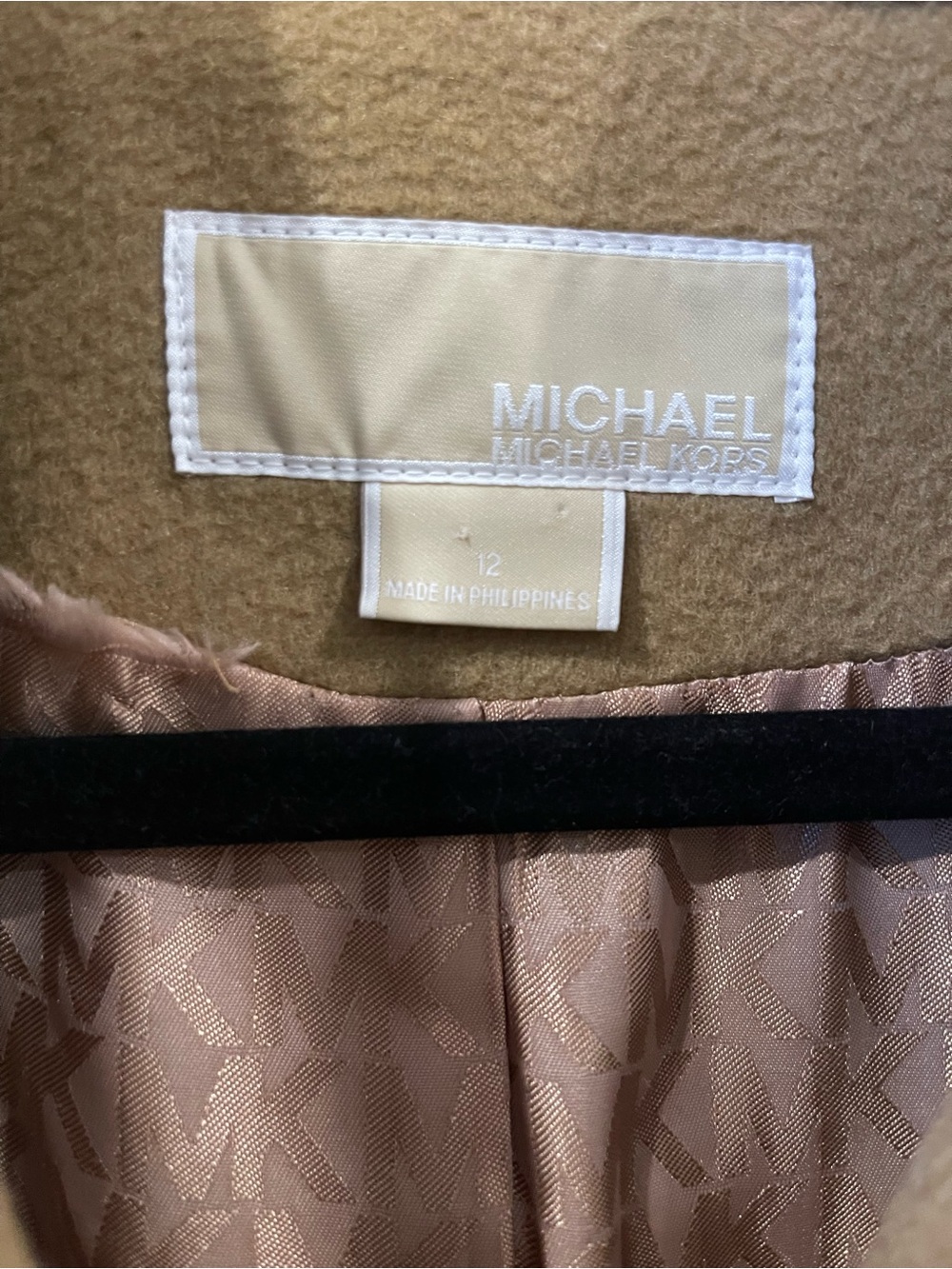 Michael Kors Camel Long Notch-Collar Wool Coat - Picture 2 of 10